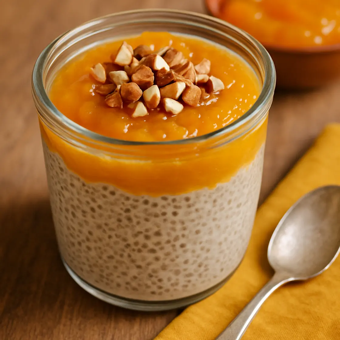 Blanc manger aux amandes et compote d'abricot