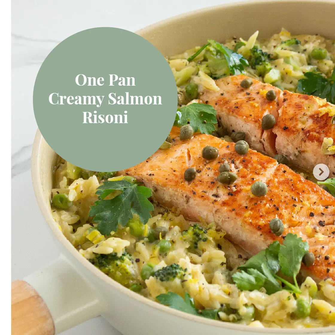 One Pan Creamy Salmon Risoni