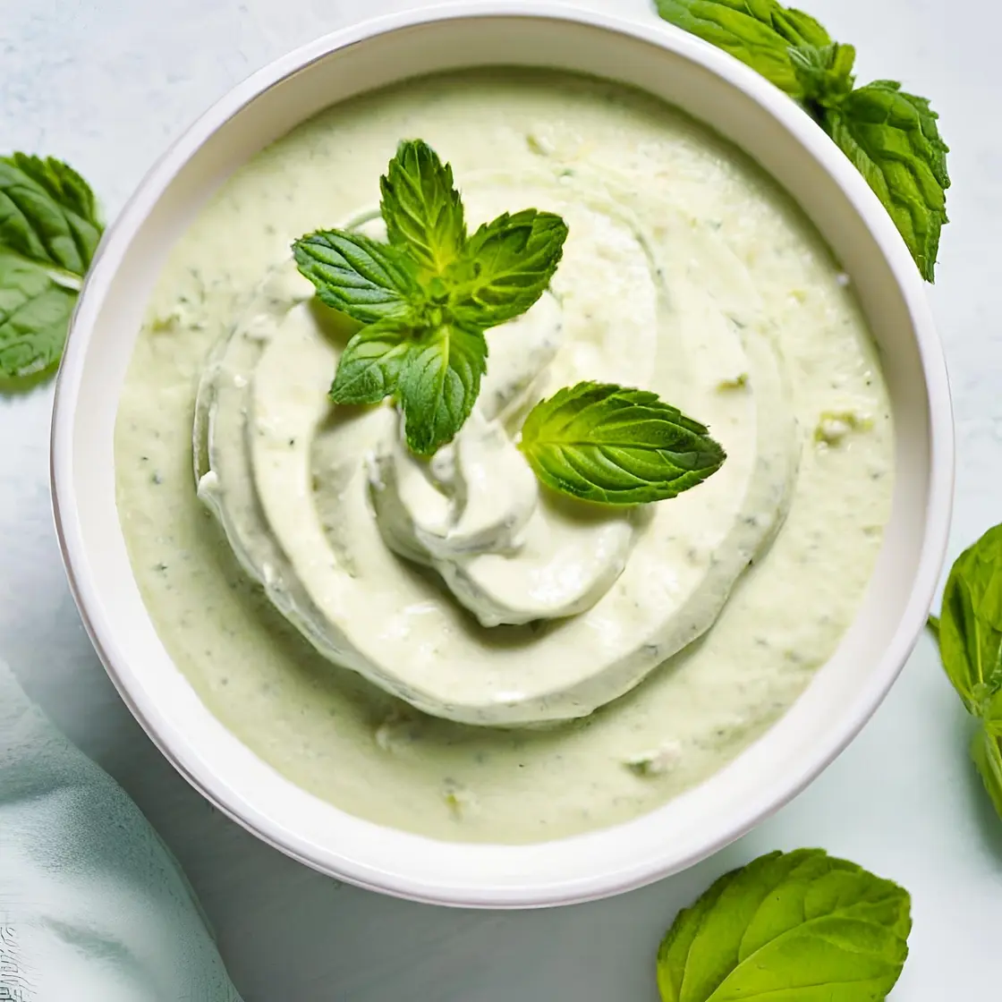 Crema fría de calabacín y menta