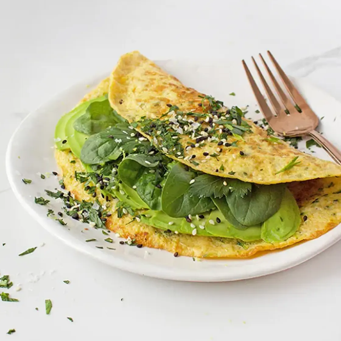 Omelette with Greens & Avocado