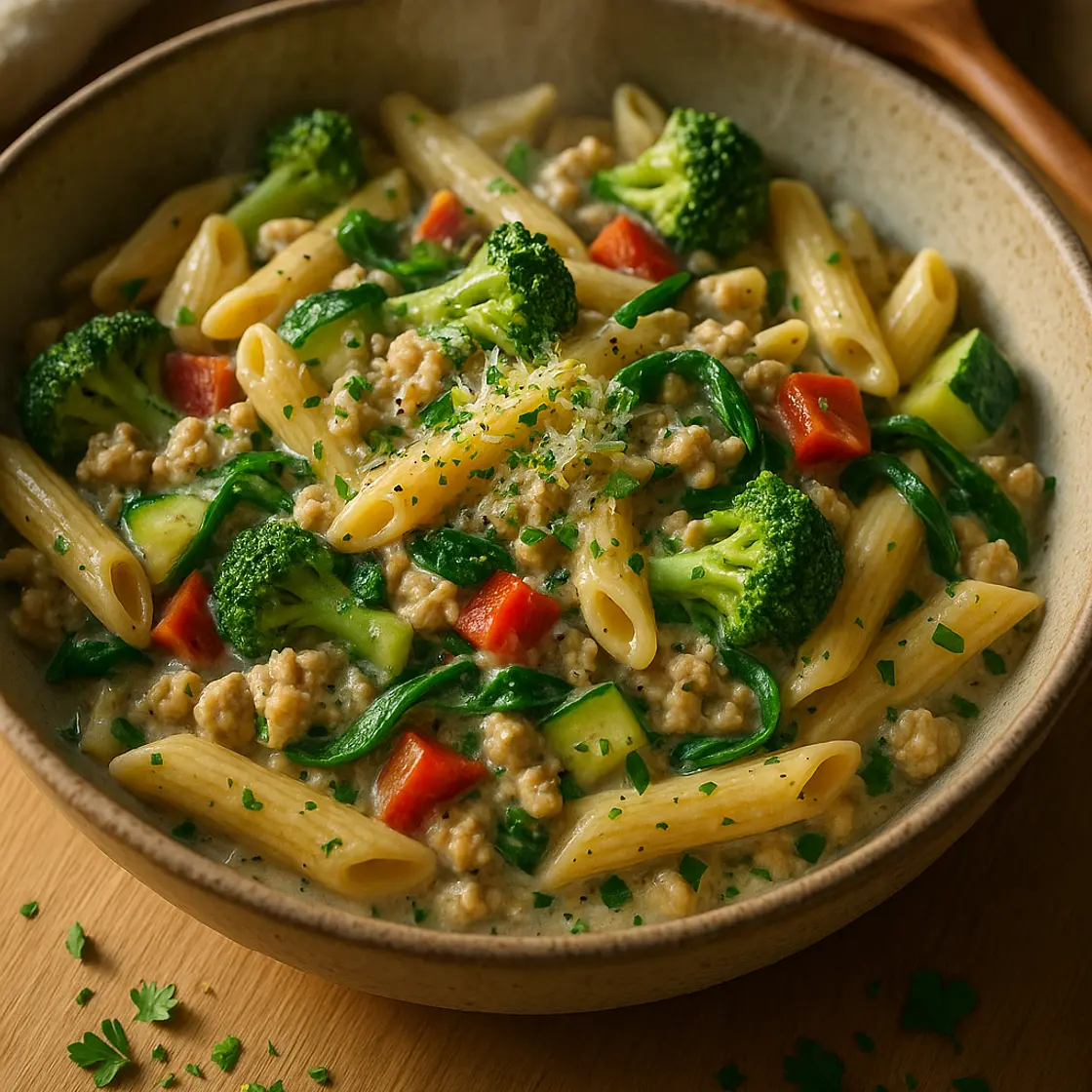 High-Protein Chicken Mince Pasta