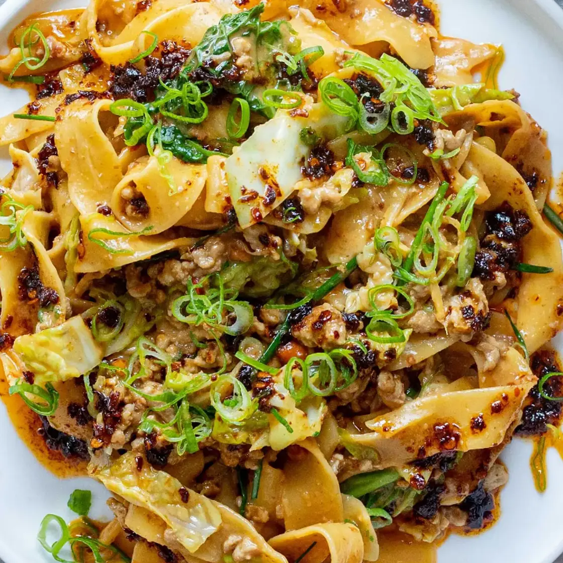 Peanut Pork Pappardelle