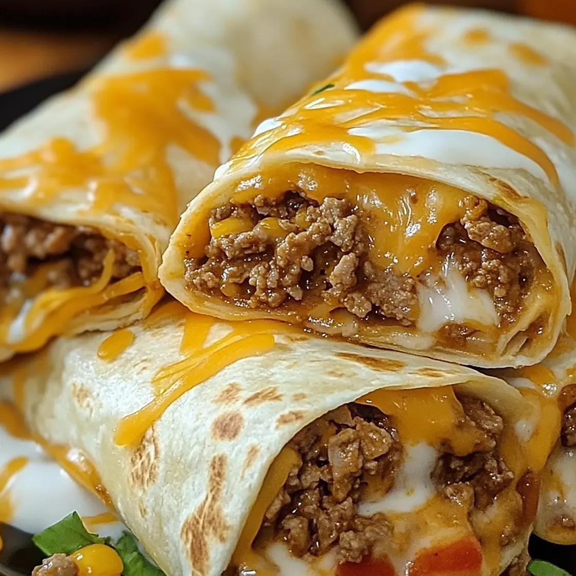 Cheesy Beef Burritos