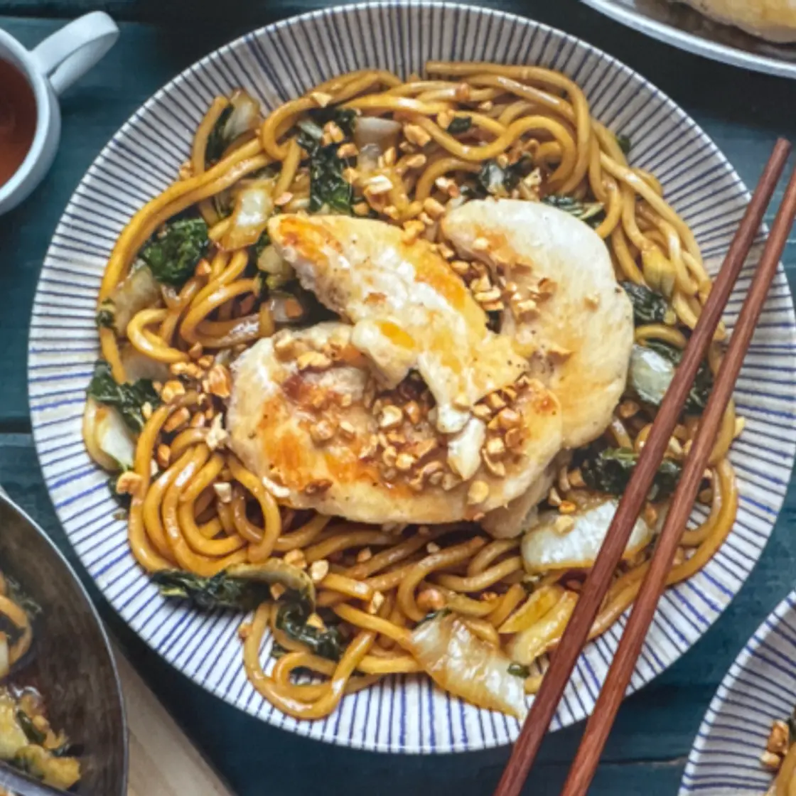 Chicken Mee Goreng with Baby Bok Choy