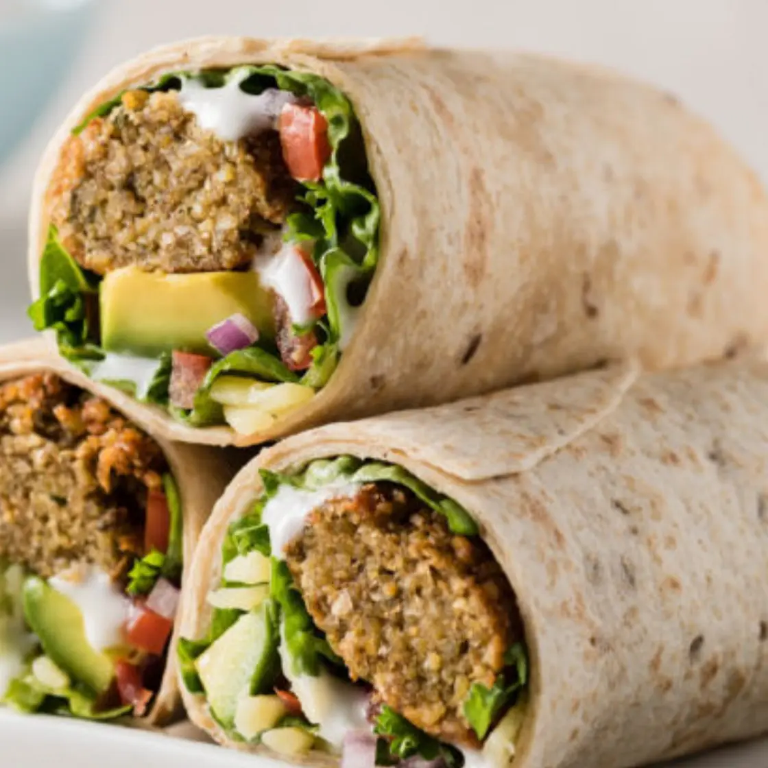 Falafel/halloumi wrap