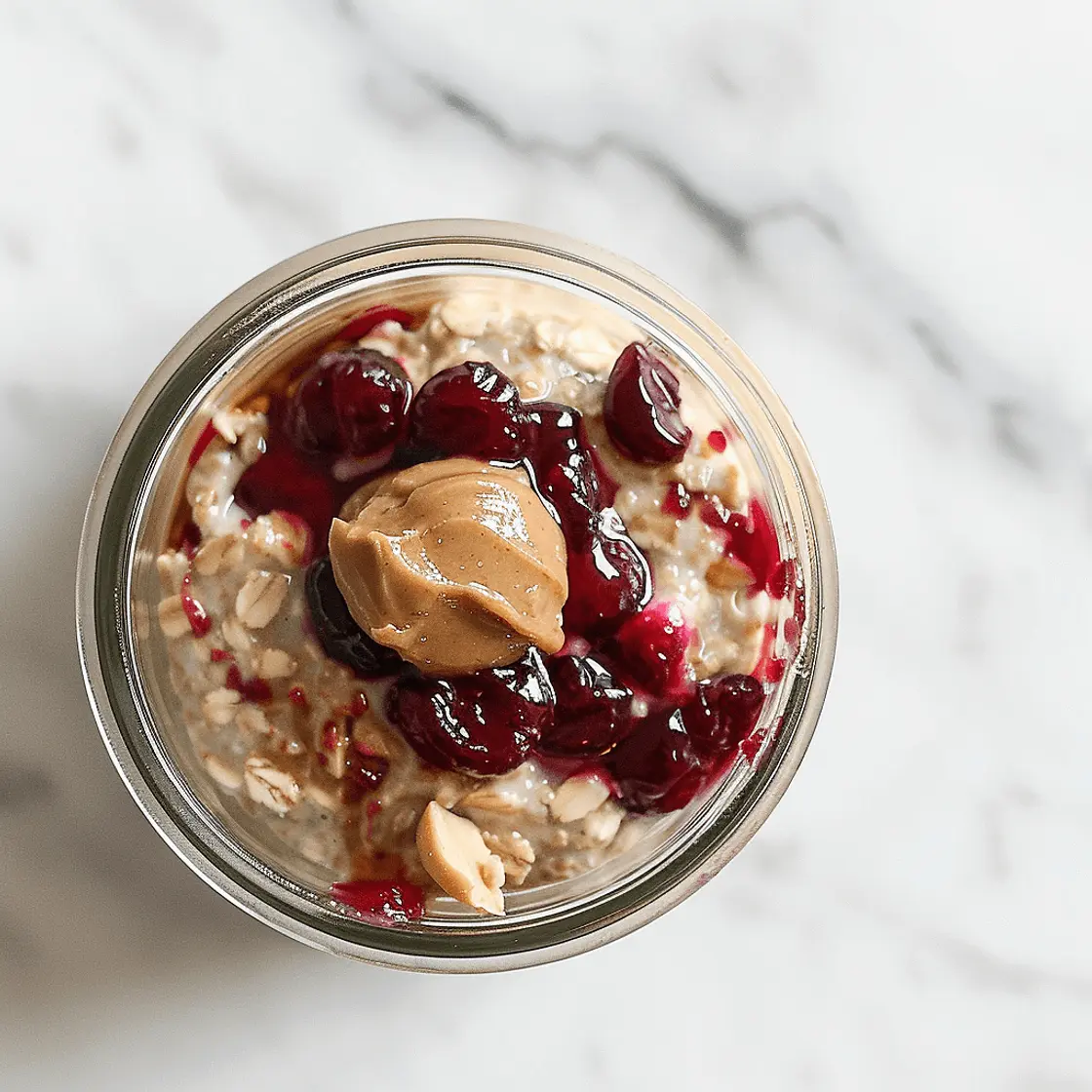 Cherry Peanut Butter Overnight Oats