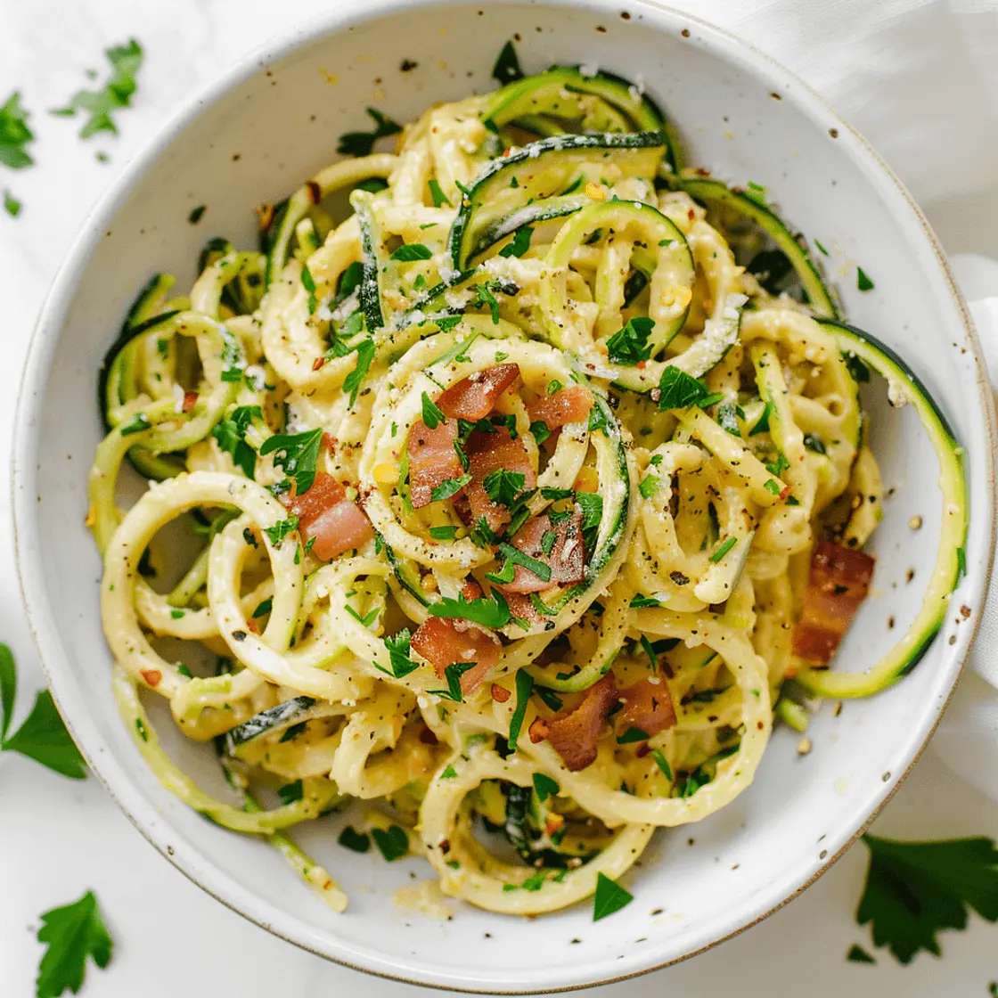 Zucchini Noodle Carbonara