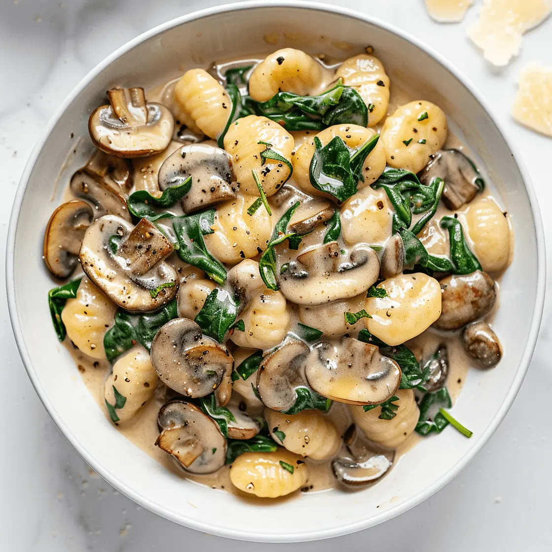 Creamy Mushroom and Spinach Gnocchi