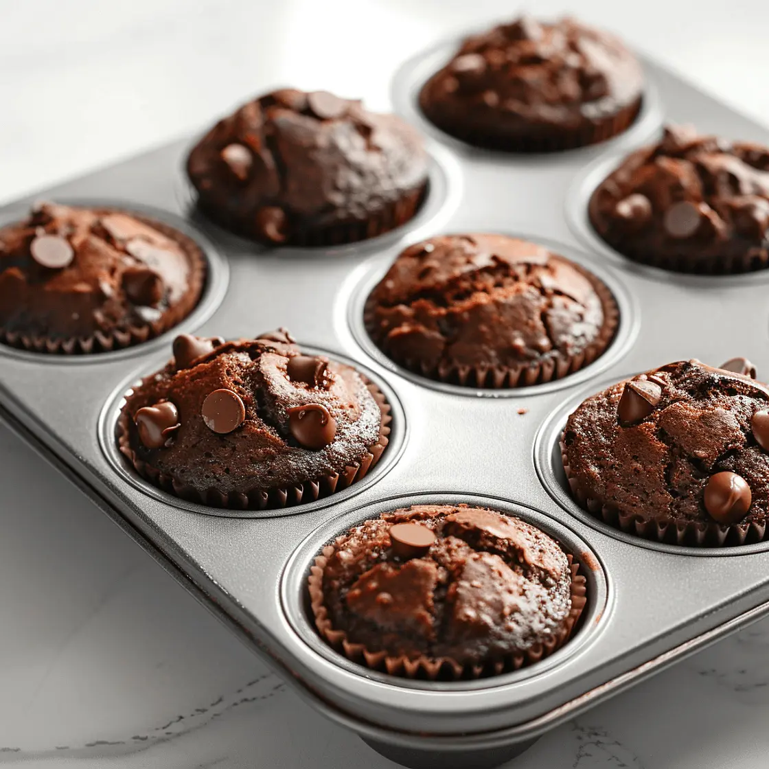 Double Chocolate Banana Morning Muffins