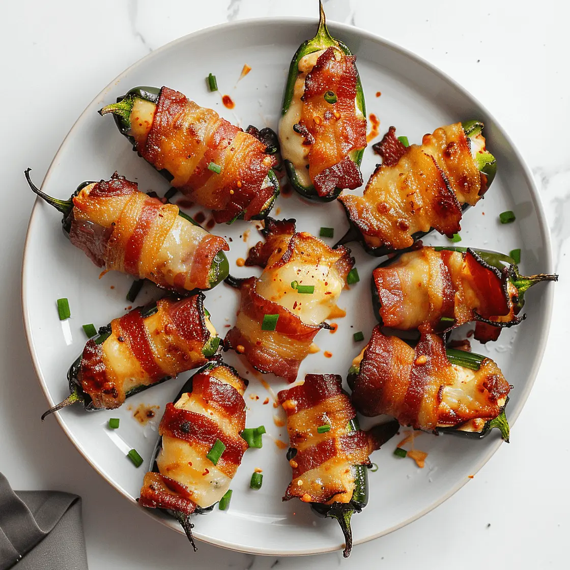 Cheesy Bacon-Wrapped Jalapeño Poppers