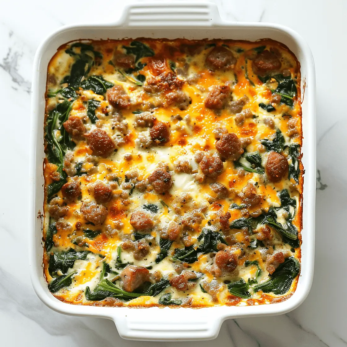 Savory Sausage and Spinach Breakfast Casserole
