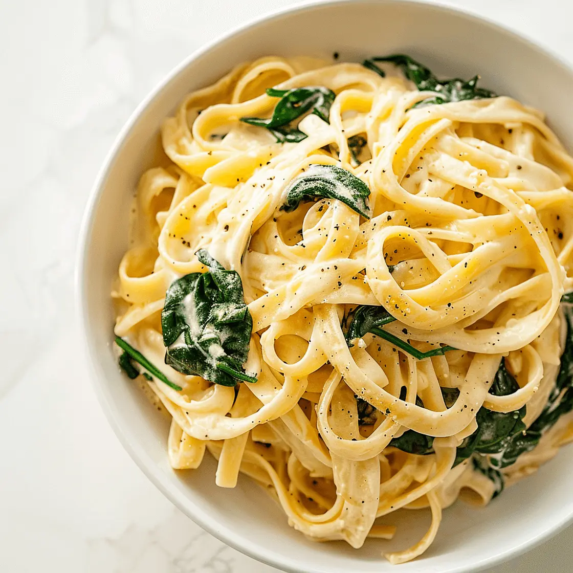 Creamy Garlic Parmesan Pasta with Spinach