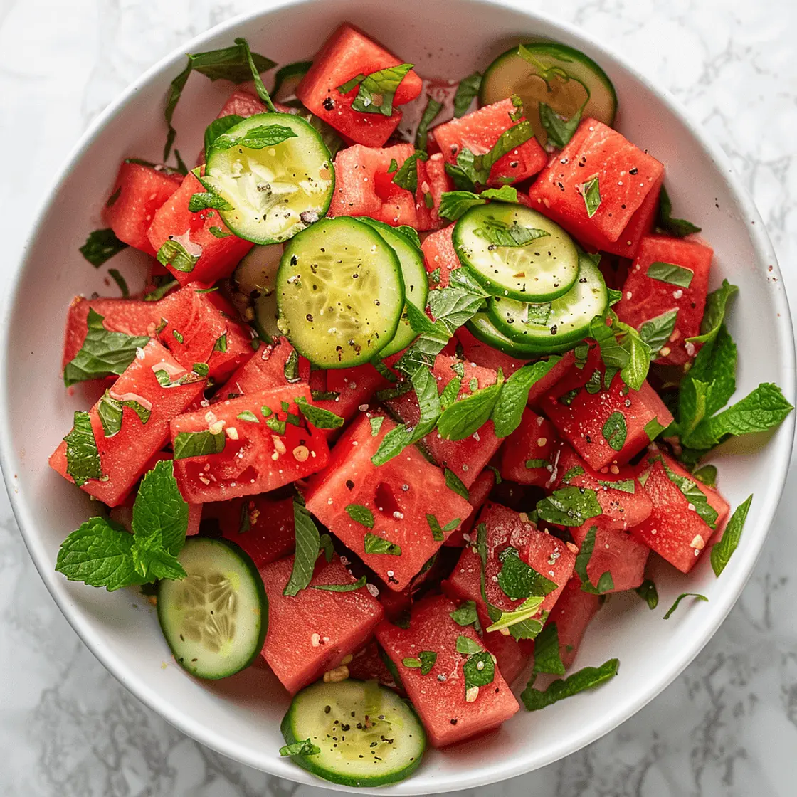 Watermelon Cucumber Salad