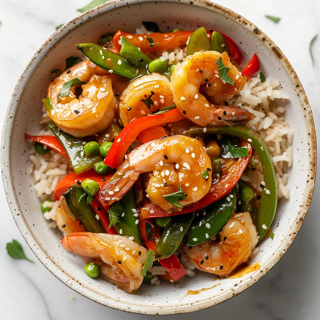 Ginger Garlic Shrimp Stir-Fry with Brown Rice