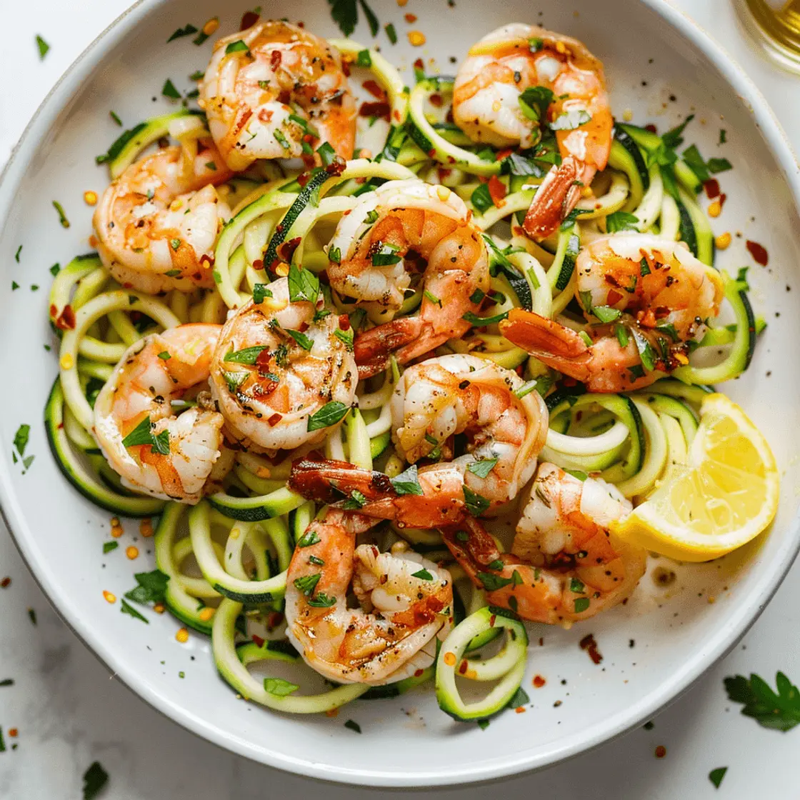 Lemon Garlic Shrimp with Zucchini Noodles