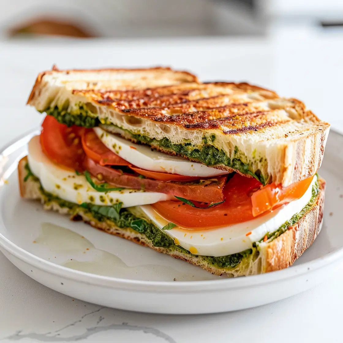 Caprese Sandwich with Pesto Spread