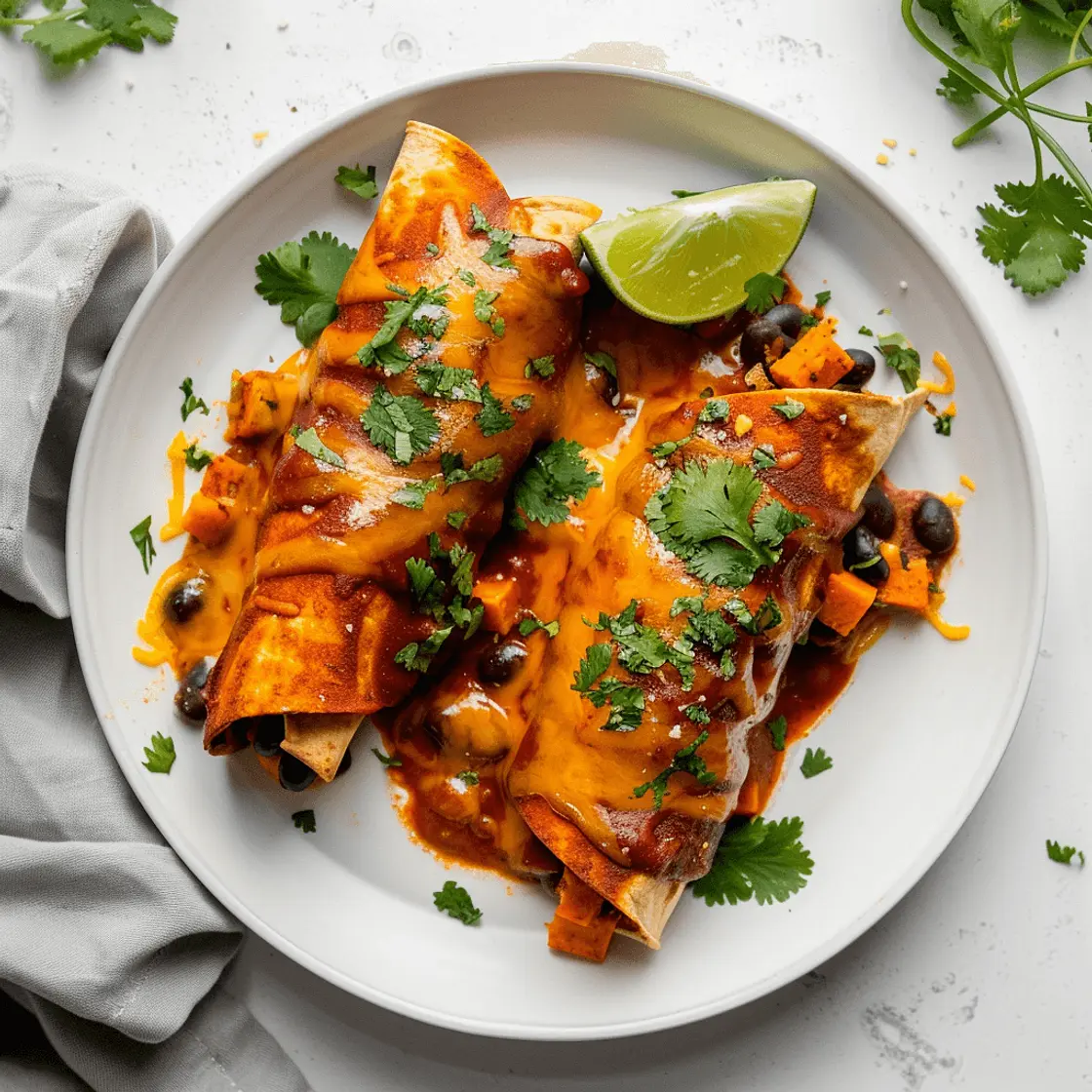 Sweet Potato and Black Bean Enchiladas