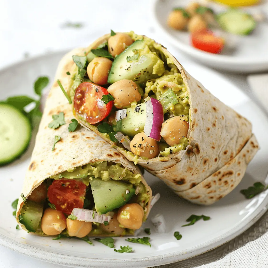 Avocado Chickpea Salad Wraps