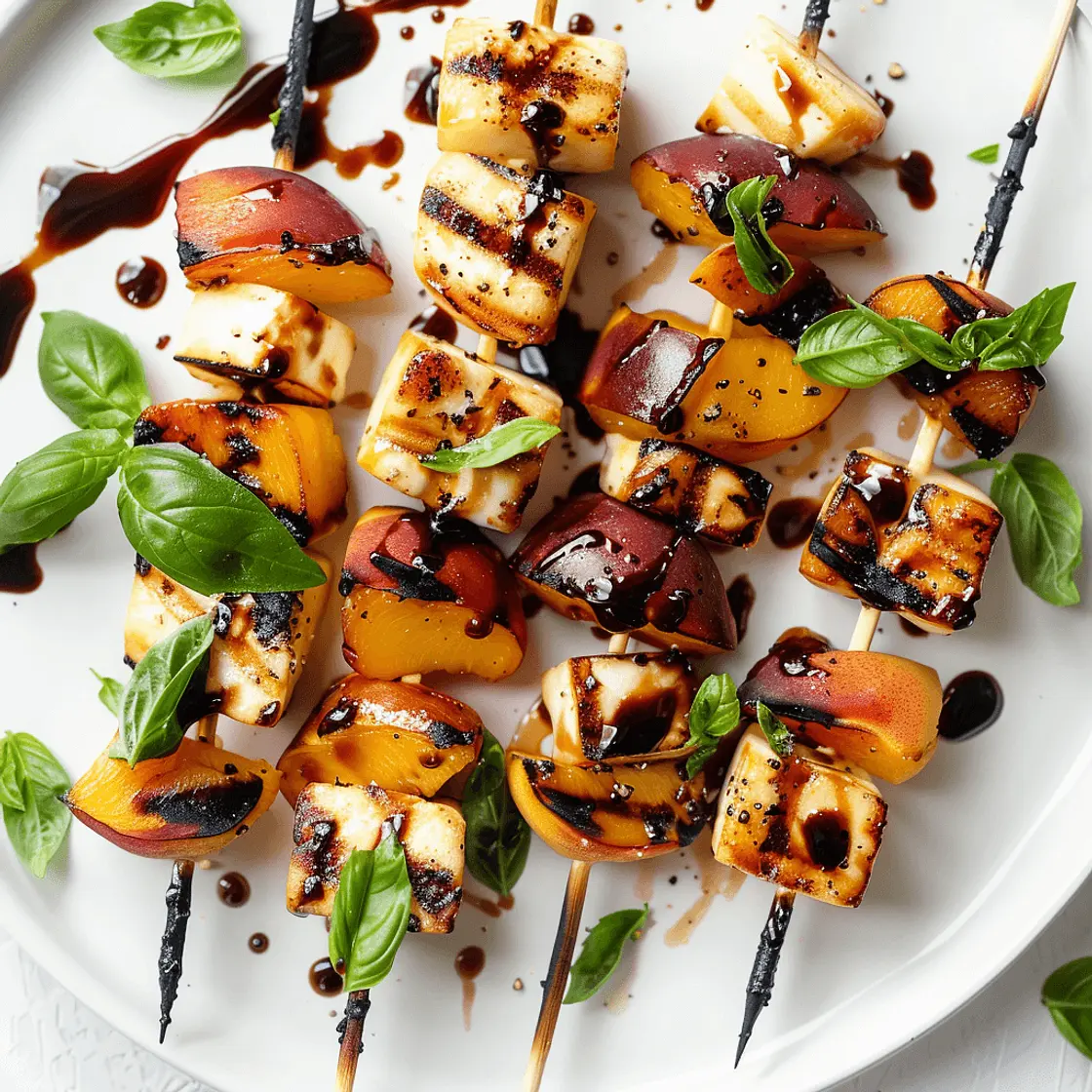 Grilled Peach and Halloumi Skewers