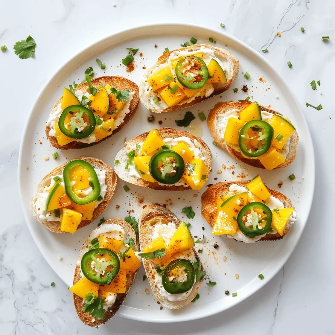 Spiced Mango Jalapeño Crostini