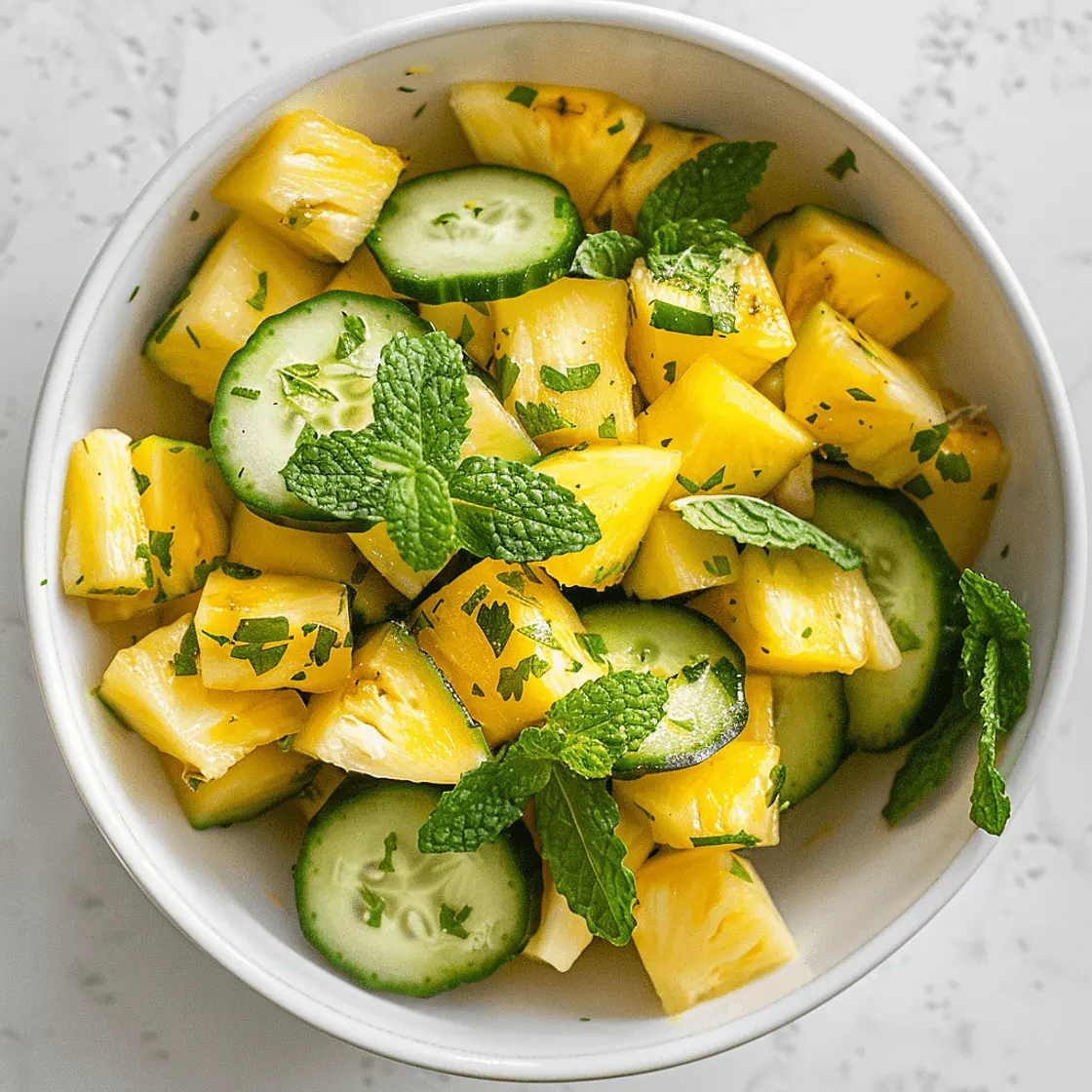Pineapple Cucumber Salad with Mint