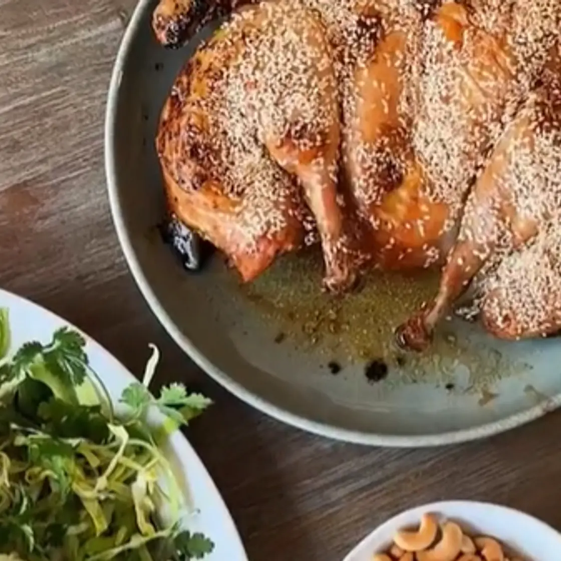 Soy Glazed Sesame Chicken & Salad