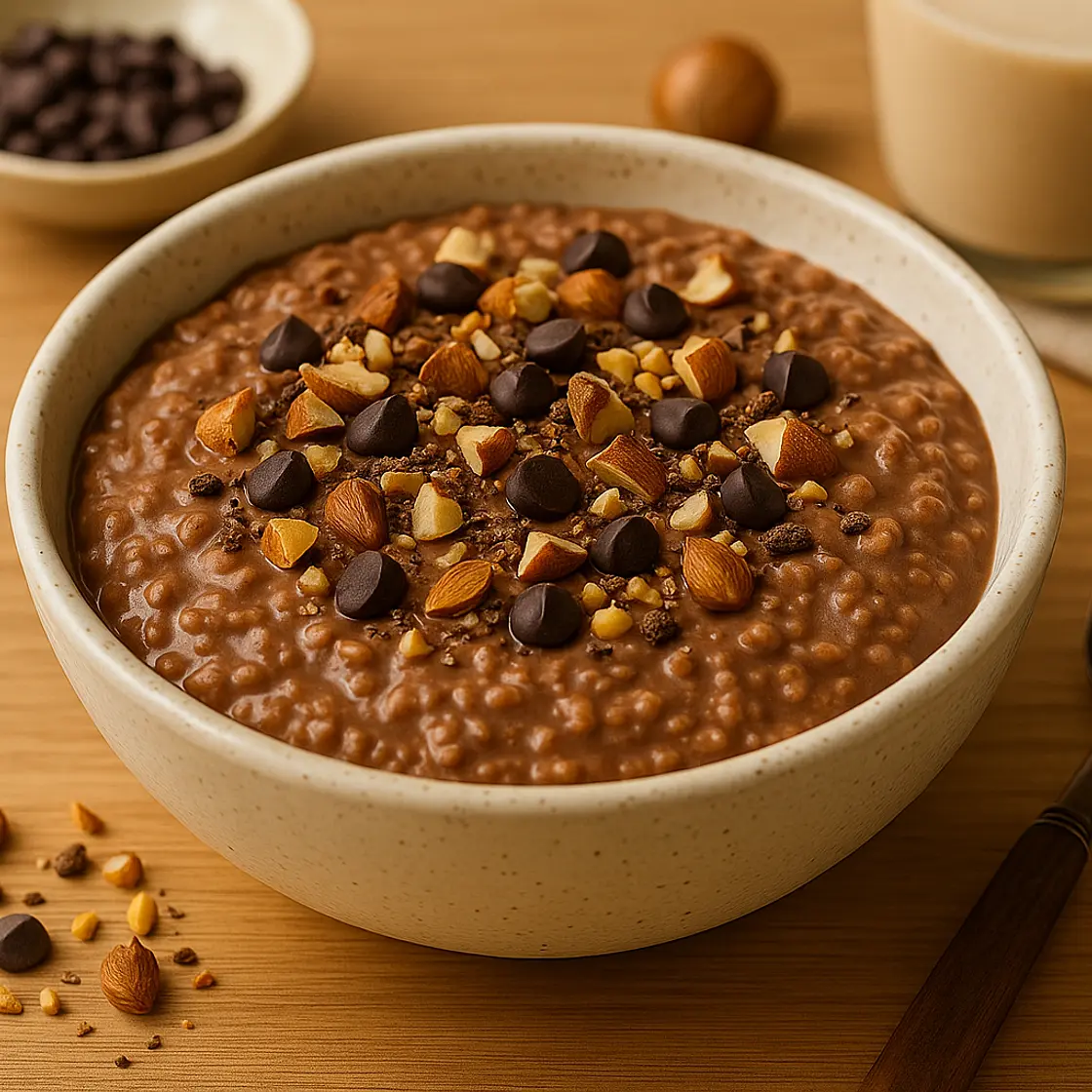 Overnight cacao-noisette aux flocons de riz