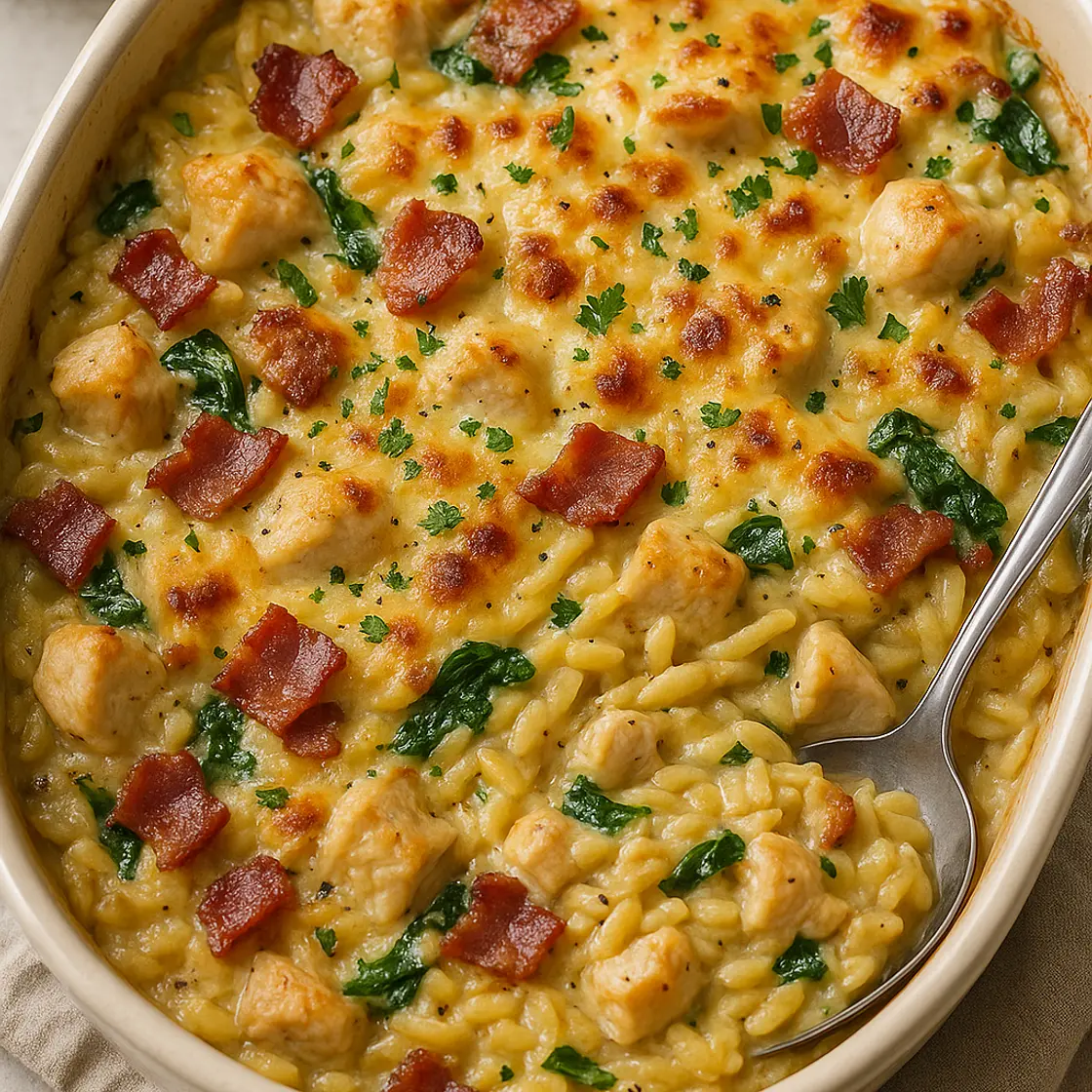 🥓 Chicken Bacon Orzo Pasta 🥓