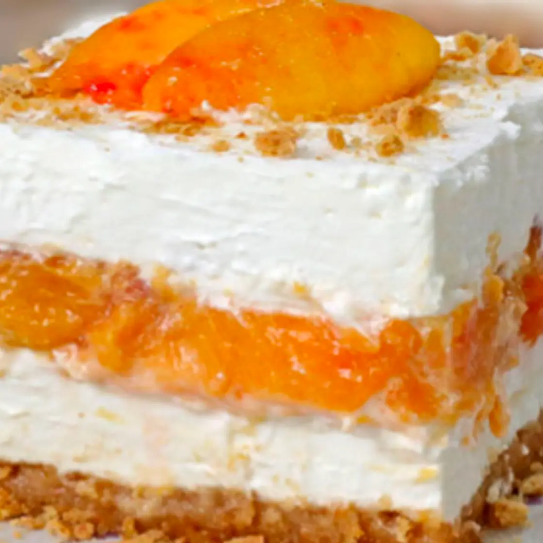 No Bake Peaches and Cream Dessert