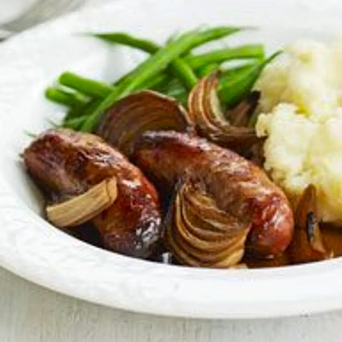 Sausage and onion gravy made in the ninja health grill XL