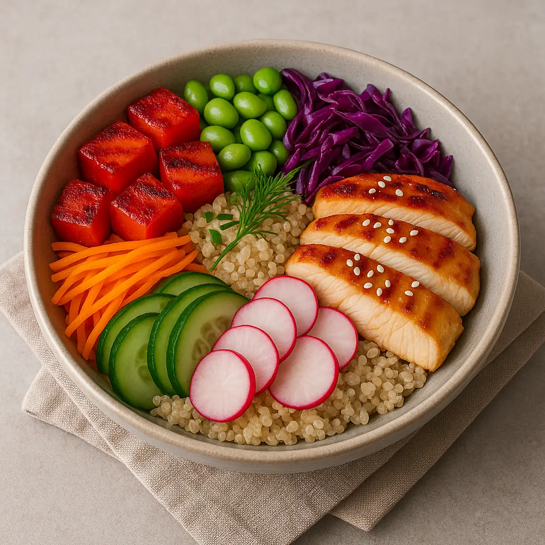 Poké riz poulet pastèque