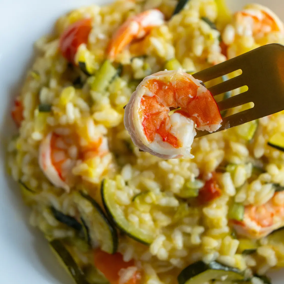 Zucchini and prawn risotto