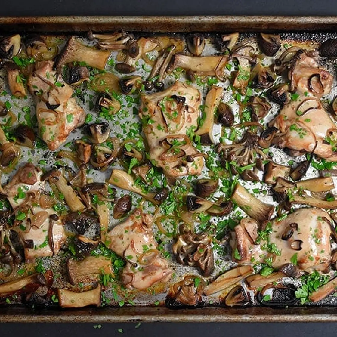 Sheet Pan Chicken and Mushrooms
