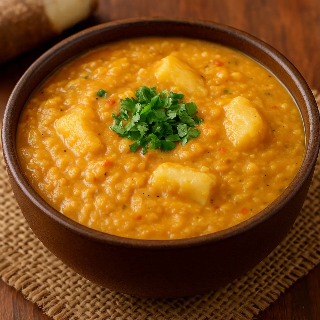 Sango de maní con yuca (versión vegetariana)