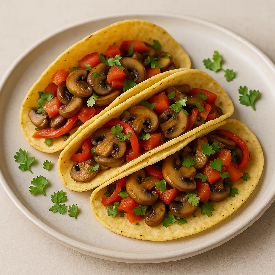 Tacos veganos de champiñones al comino
