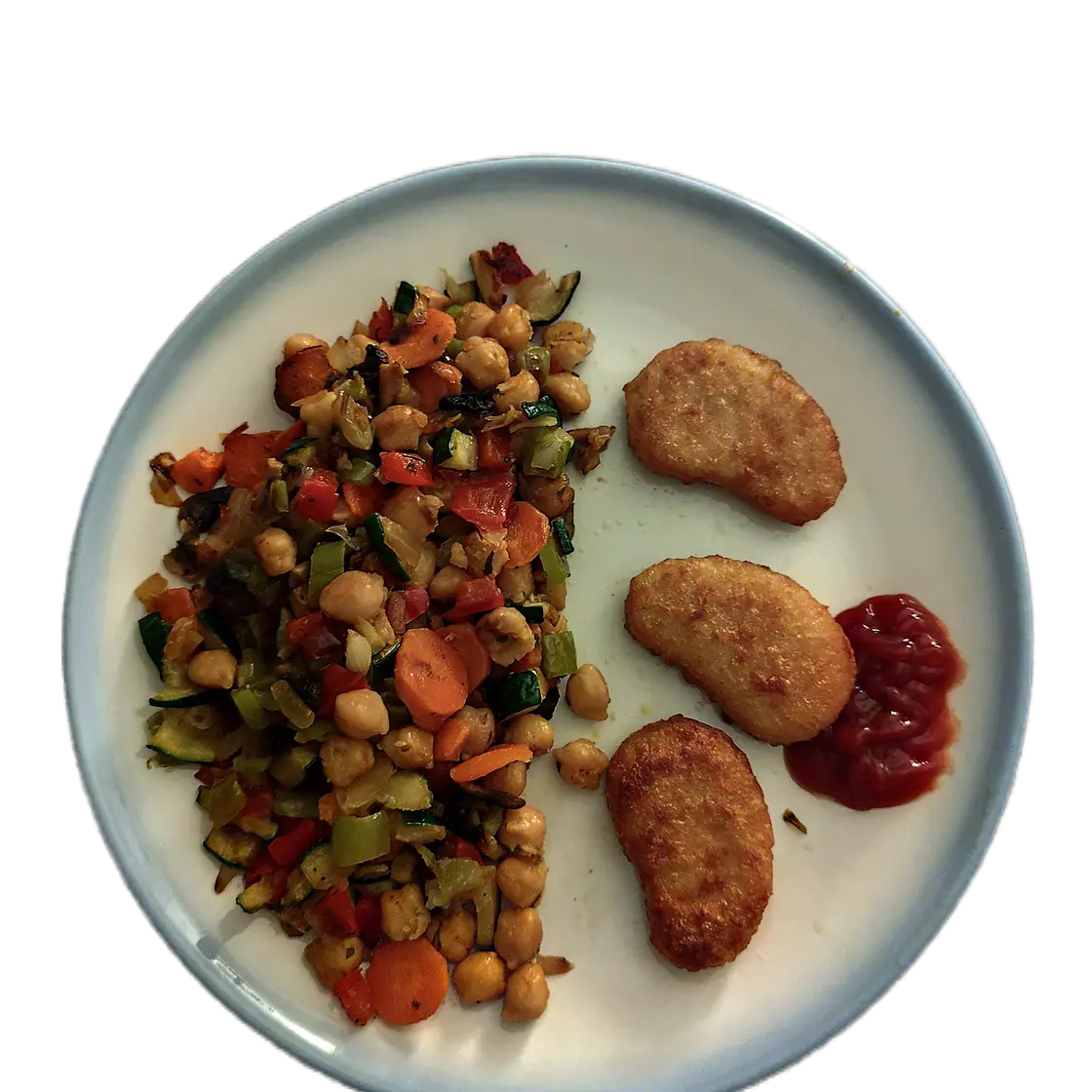 SALTEADO DE VERDURAS CON NUGGETS