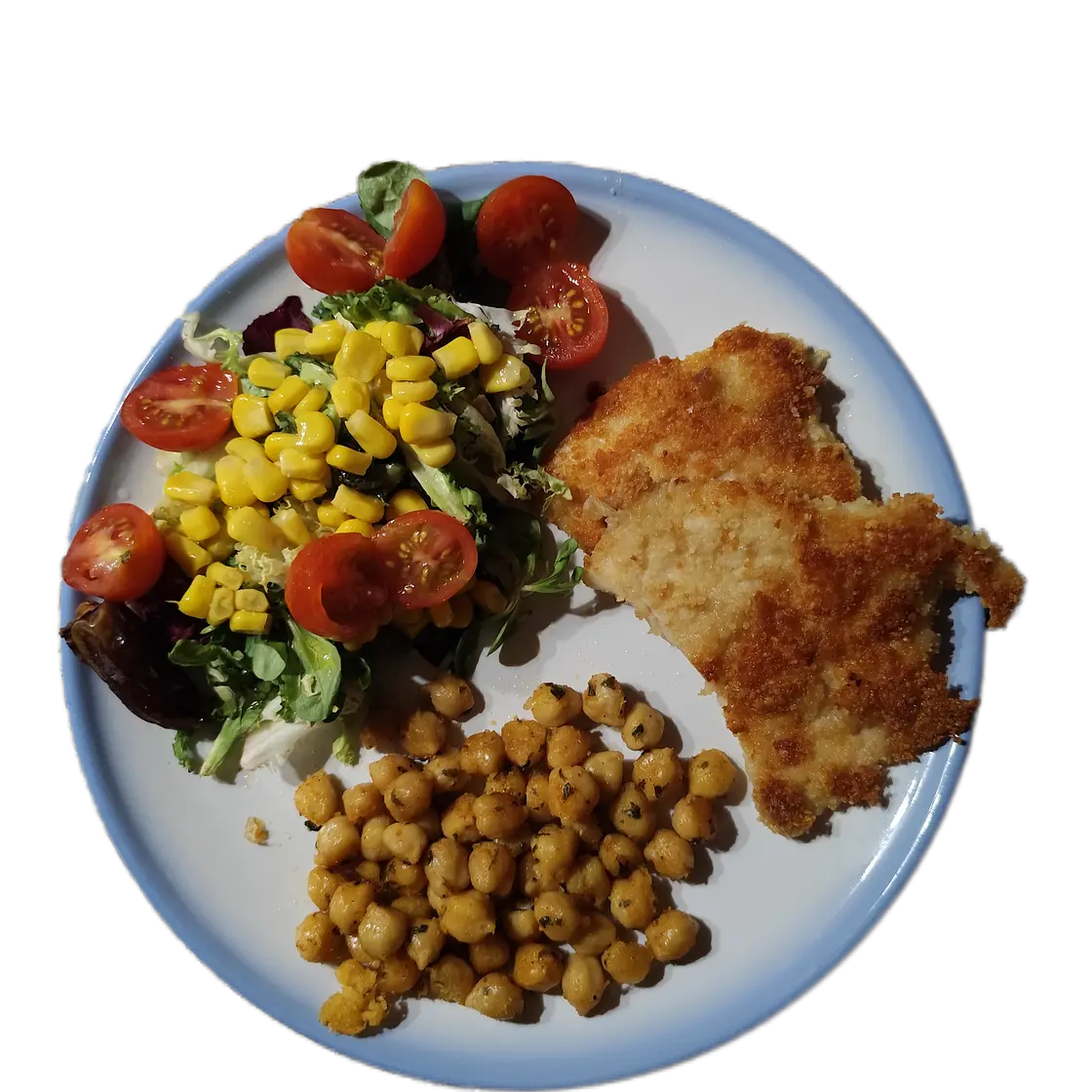 PECHUGA CON GARBANZOS Y ENSALADA