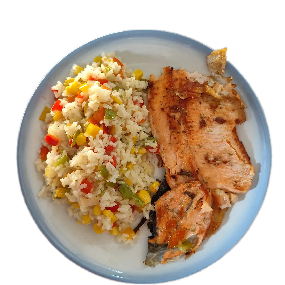 TRUCHA CON ARROZ DE VERDURAS
