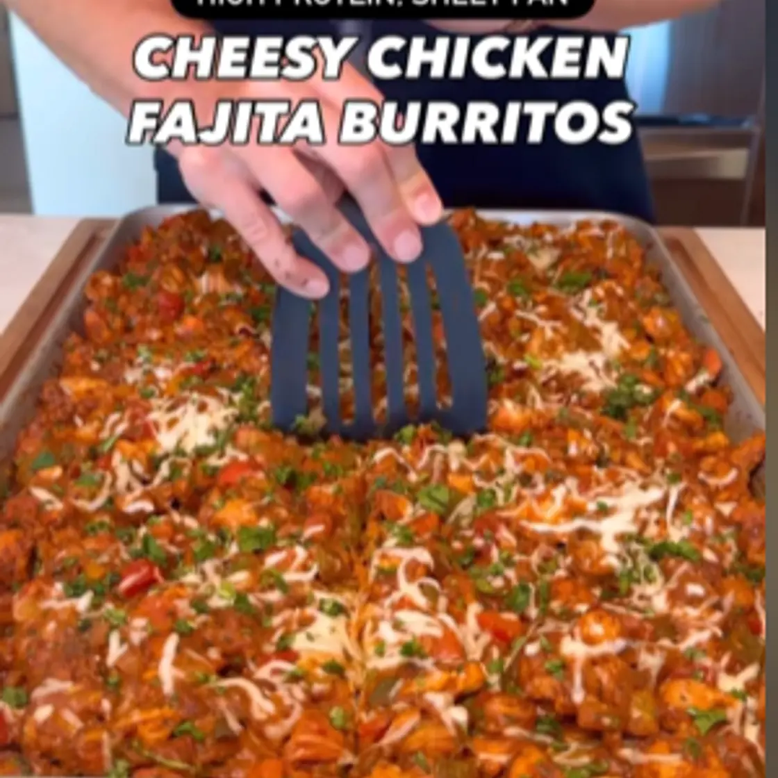 Sheet Pan Chicken Enchilada Burritos