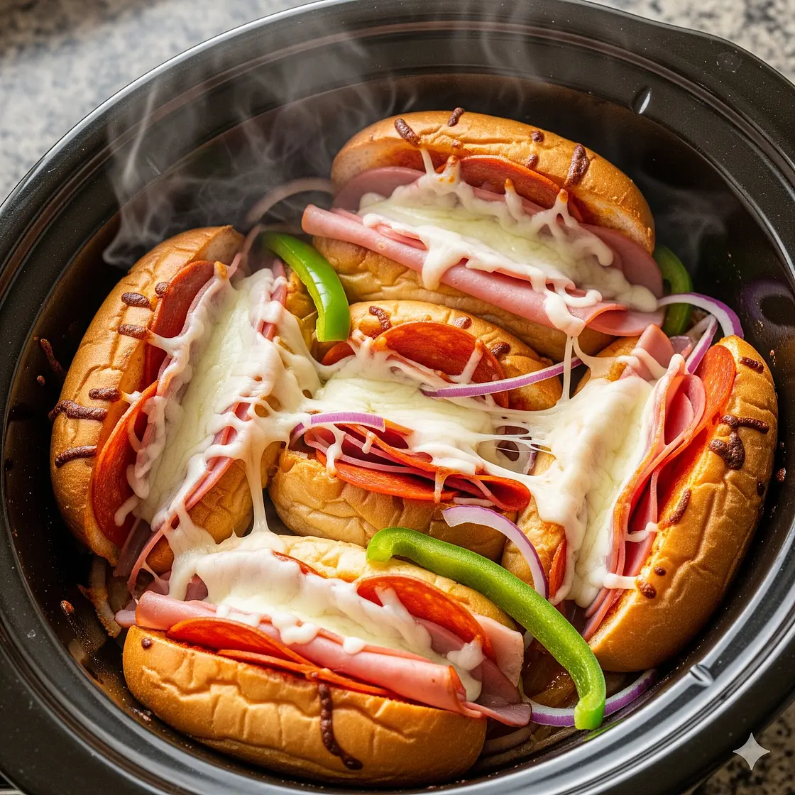 Slow Cooker Hot Subs