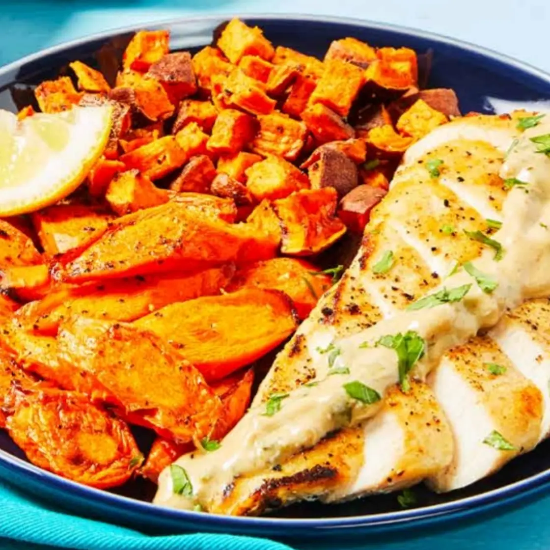 Lemon Garlic Butter Chicken with Roasted Vegetables
