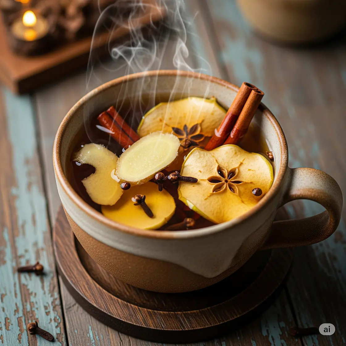 Chá canela gengibre e cravo