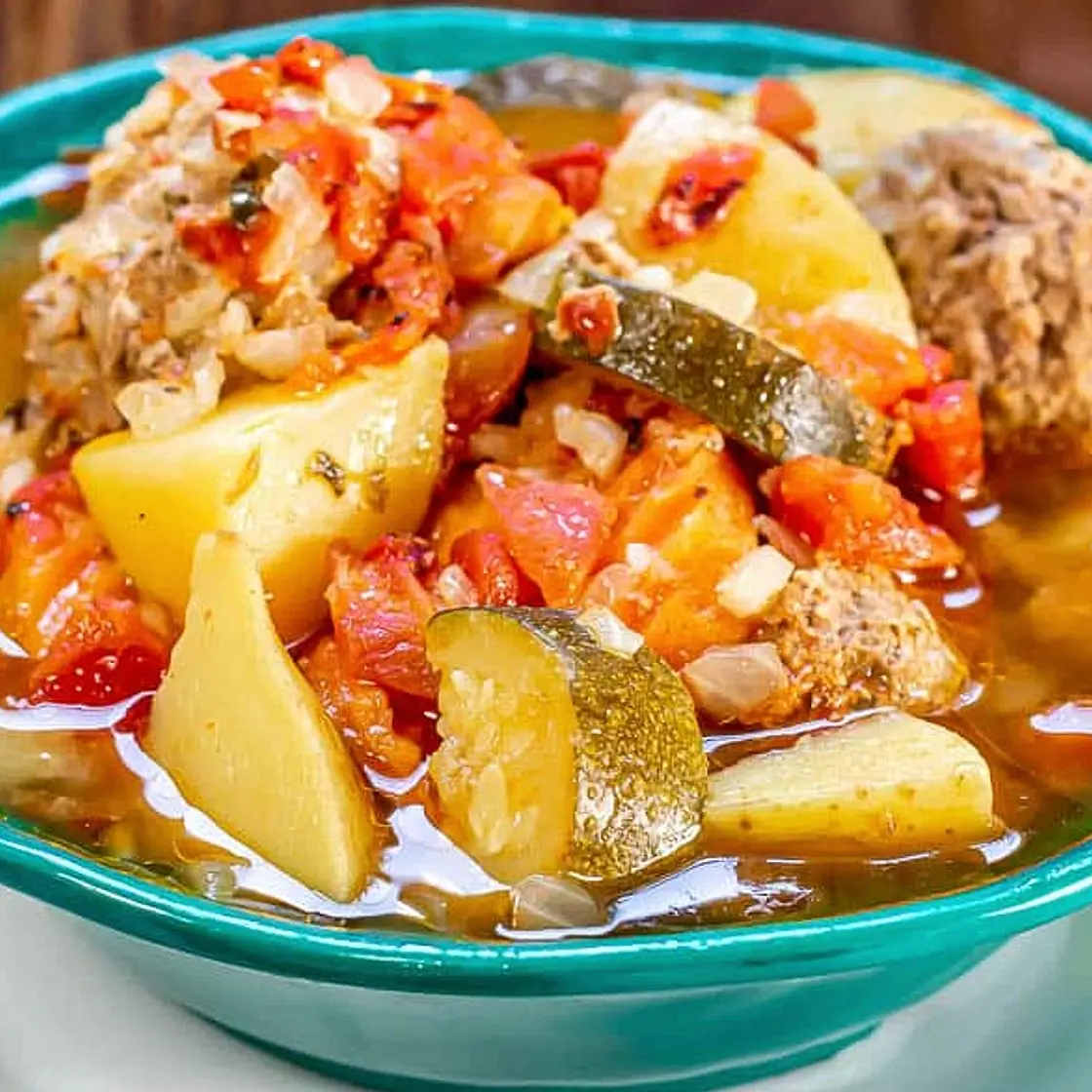 High-Protein Albóndigas Soup (with Store-Bought Meatballs)