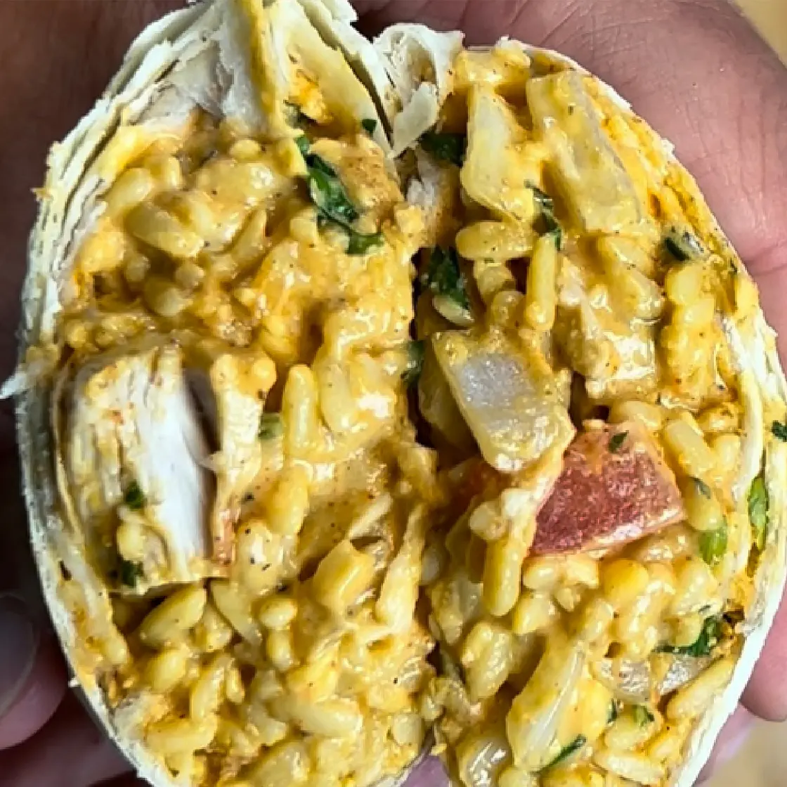 Creamy Chicken and Rice Burrito