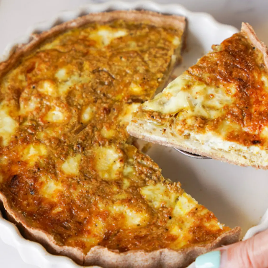 Onion and Goats Cheese Quiche