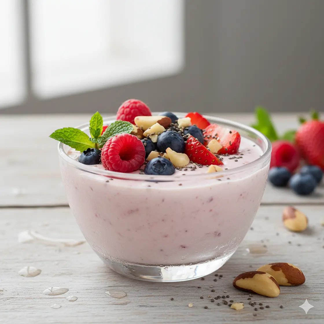 Dessert Sans Sucre : Mousse Légère Fruits Rouges & Sélénium