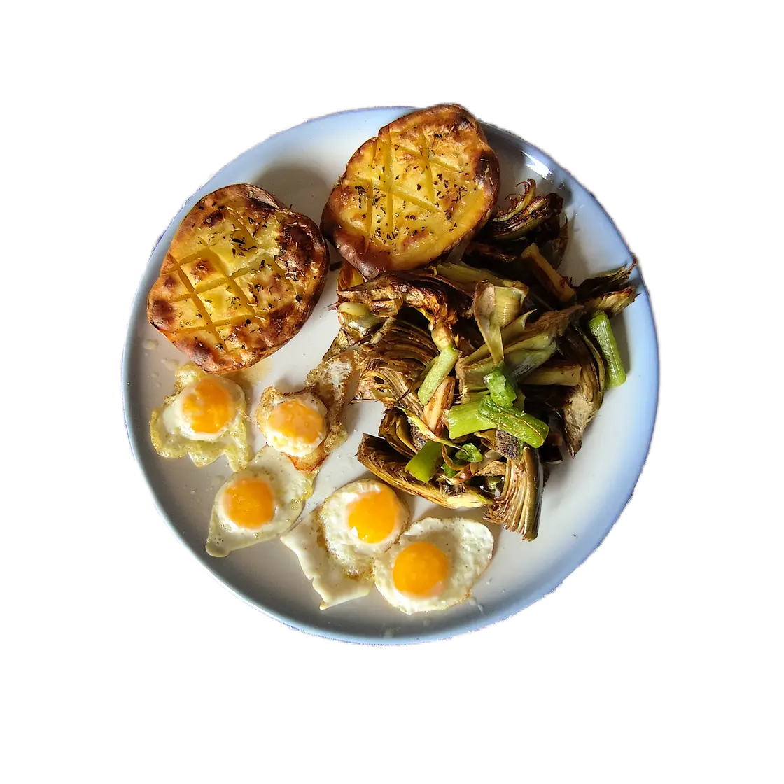PATATAS AL HORNO CON ALCACHOFAS