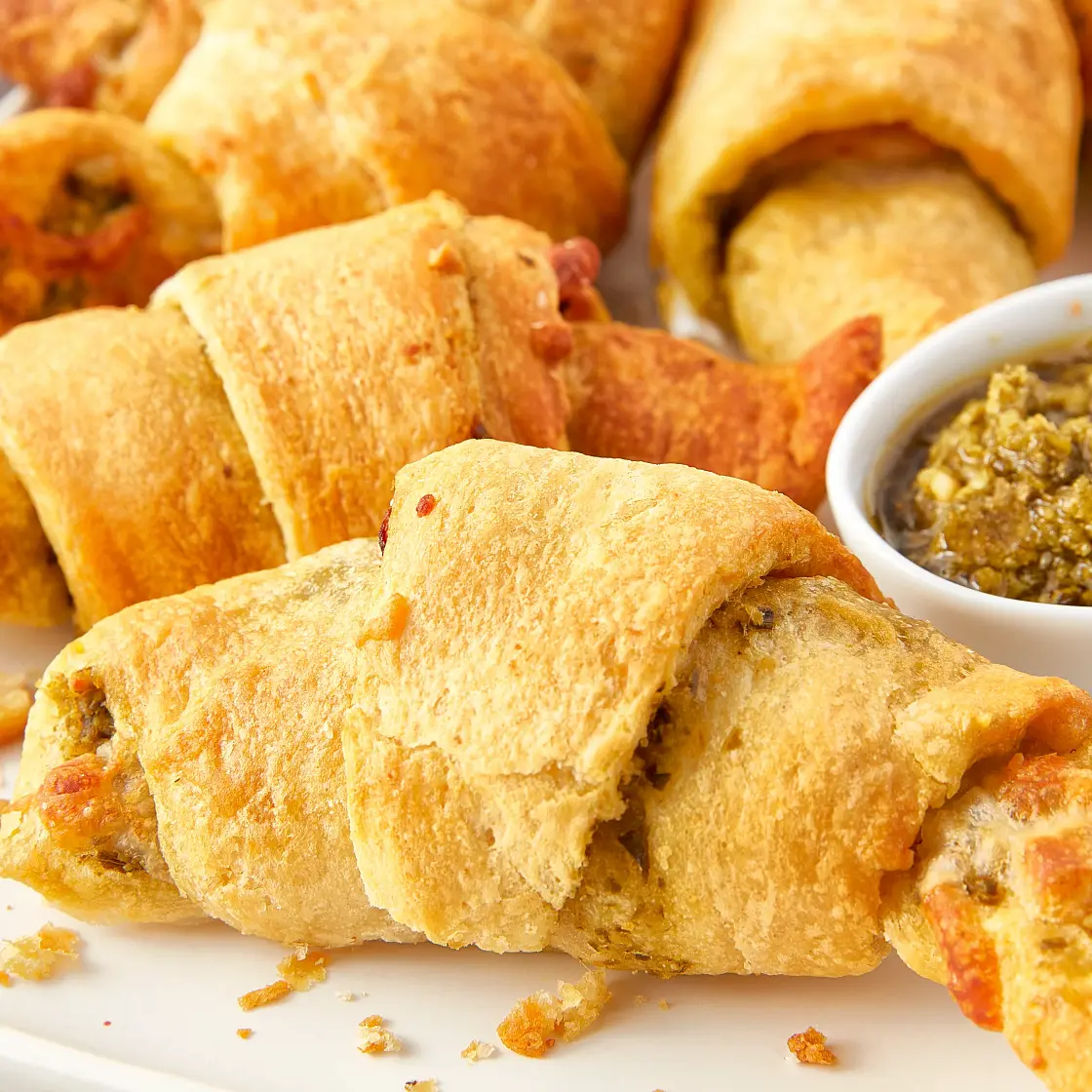 Air Fryer Turkey Pesto Crescent Rolls