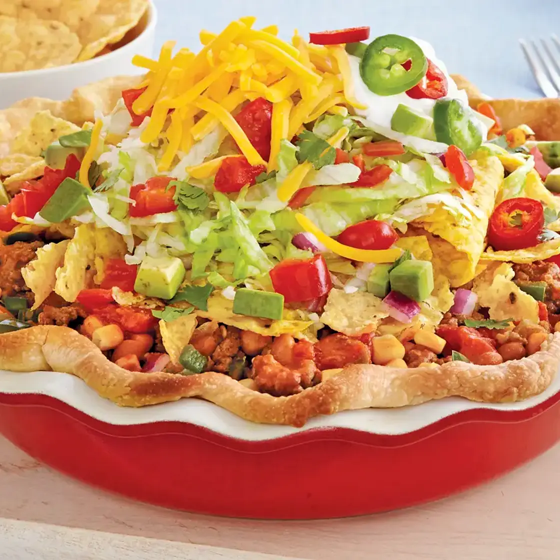 Salad-Topped Taco Pie