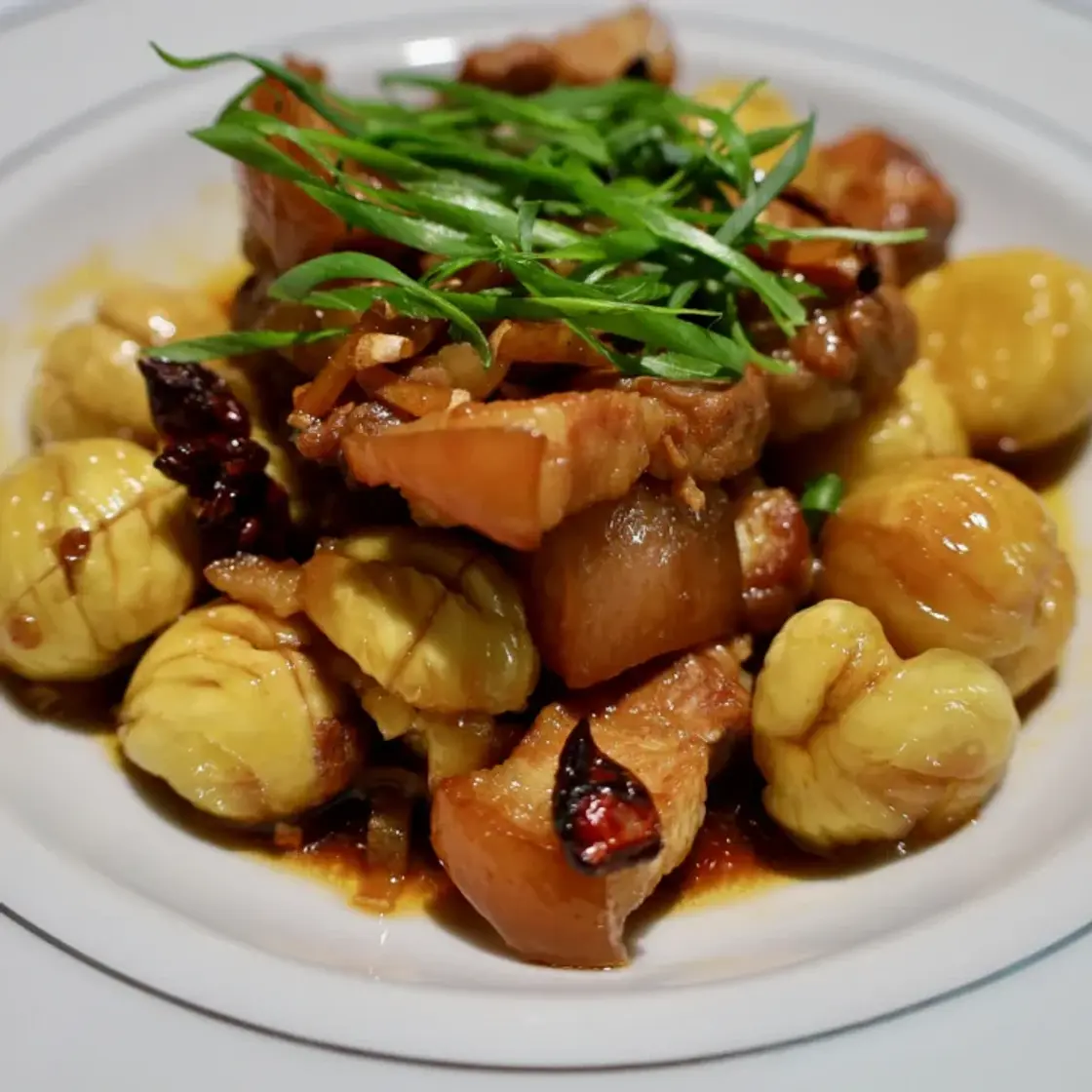 Braised Pork Belly with Chestnut